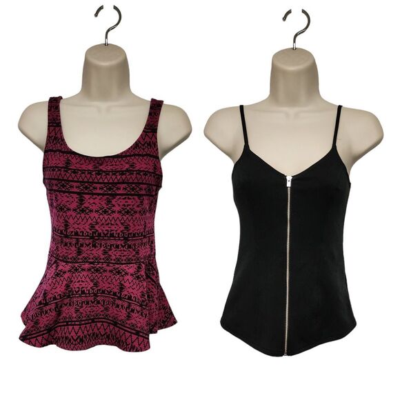 Lots of 2 Express Sleveless Top Pink/Black Size Small Petite - Picture 1 of 10
